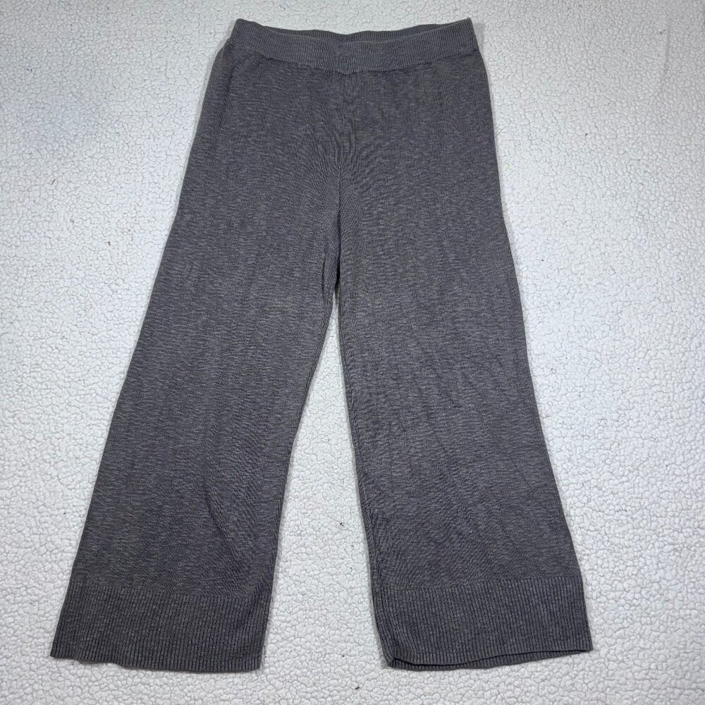 Knit Wide-Leg Pants in Charcoal Gray - Women